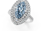White gold Double Halo Fancy Blue Marquise  Diamond Pave Band with Four-Prong Setting_44