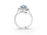 White gold Double Halo Fancy Blue Marquise  Diamond Pave Band with Four-Prong Setting_46