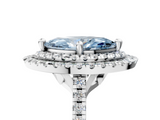 White gold Double Halo Fancy Blue Marquise  Diamond Pave Band with Four-Prong Setting_48