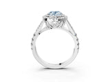 White gold Double Halo Fancy Blue Oval Cut Diamond Split Shank Engagement Ring with Four-Prong Setting_30