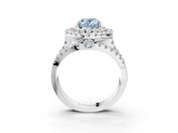 White gold Double Halo Fancy Blue Oval Cut Diamond Split Shank Pave Set Ring_6