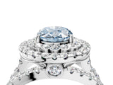 White gold Double Halo Fancy Blue Oval Cut Diamond Split Shank Pave Set Ring_7