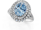 White gold Double Halo Fancy Blue Oval  Cut Pave Split Shank Prong Set Ring_16