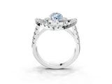 White gold Double Halo Fancy Blue Pear Cut Diamond Split Shank Prong Setting Ring_3