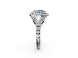 White gold Double Halo Fancy Blue Pear  Cut Diamond Split Shank Ring with Four Prong Setting_22