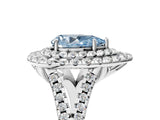 White gold Double Halo Fancy Blue Pear  Cut Pave Split Shank Prong Set Ring_20