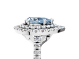White gold Double Halo Fancy Blue Pear  Diamond Pave Band with Four-Prong Setting_48