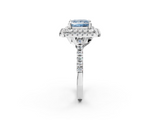 White gold Double Halo Fancy Blue Princess  Diamond Pave Band with Four-Prong Setting_44