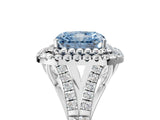 White gold Double Halo Fancy Blue Radiant Cut Diamond Split Shank Engagement Ring with Four-Prong Setting_32