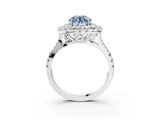 White gold Double Halo Fancy Blue Round  Cut Pave Split Shank Prong Set Ring_18