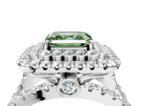 White gold Double Halo Fancy Green Asscher Cut Diamond Split Shank Pave Set Ring_7