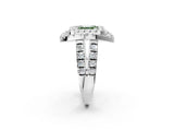 White gold Double Halo Fancy Green Asscher Cut Diamond Split Shank Prong Setting Ring_2