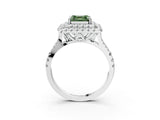 White gold Double Halo Fancy Green Asscher  Cut Pave Split Shank Prong Set Ring_18