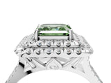 White gold Double Halo Fancy Green Asscher  Cut Pave Split Shank Prong Set Ring_19