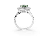 White gold Double Halo Fancy Green Heart  Cut Pave Split Shank Prong Set Ring_18