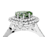 White gold Double Halo Fancy Green Heart  Cut Pave Split Shank Prong Set Ring_19
