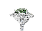 White gold Double Halo Fancy Green Heart  Diamond Pave Band with Four-Prong Setting_22