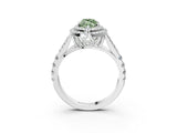White gold Double Halo Fancy Green Marquise Cut Diamond Split Shank Engagement Ring with Four-Prong Setting_18