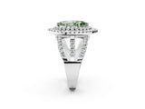 White gold Double Halo Fancy Green Marquise Cut Diamond Split Shank Pave Set Ring_5