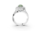 White gold Double Halo Fancy Green Marquise Cut Diamond Split Shank Pave Set Ring_6