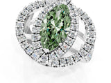White gold Double Halo Fancy Green Marquise Cut Diamond Split Shank Prong Setting Ring_1