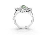 White gold Double Halo Fancy Green Marquise Cut Diamond Split Shank Prong Setting Ring_3