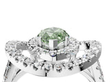 White gold Double Halo Fancy Green Marquise Cut Diamond Split Shank Prong Setting Ring_4
