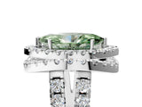 White gold Double Halo Fancy Green Marquise Cut Diamond Split Shank Prong Setting Ring_5