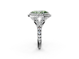 White gold Double Halo Fancy Green Marquise  Cut Diamond Split Shank Ring with Four Prong Setting_22