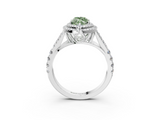White gold Double Halo Fancy Green Marquise  Cut Diamond Split Shank Ring with Four Prong Setting_23