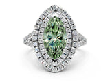 White gold Double Halo Fancy Green Marquise  Cut Pave Split Shank Prong Set Ring_15