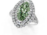White gold Double Halo Fancy Green Marquise  Cut Pave Split Shank Prong Set Ring_16