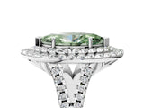 White gold Double Halo Fancy Green Marquise  Cut Pave Split Shank Prong Set Ring_20