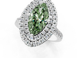 White gold Double Halo Fancy Green Marquise  Diamond Pave Band with Four-Prong Setting_45