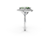 White gold Double Halo Fancy Green Marquise  Diamond Pave Band with Four-Prong Setting_46
