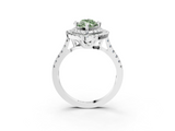 White gold Double Halo Fancy Green Marquise  Diamond Pave Band with Four-Prong Setting_46