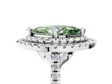 White gold Double Halo Fancy Green Marquise  Diamond Pave Band with Four-Prong Setting_48