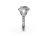 White gold Double Halo Fancy Green Pear  Cut Diamond Split Shank Ring with Four Prong Setting_22
