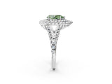 White gold Double Halo Fancy Green Pear  Cut Pave Split Shank Prong Set Ring_17