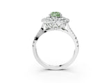 White gold Double Halo Fancy Green Pear  Cut Pave Split Shank Prong Set Ring_18