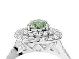 White gold Double Halo Fancy Green Pear  Cut Pave Split Shank Prong Set Ring_19