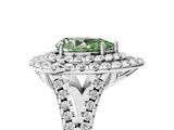 White gold Double Halo Fancy Green Pear  Cut Pave Split Shank Prong Set Ring_20