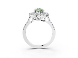 White gold Double Halo Fancy Green Pear  Diamond Pave Band with Four-Prong Setting_47