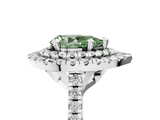 White gold Double Halo Fancy Green Pear  Diamond Pave Band with Four-Prong Setting_48