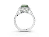 White gold Double Halo Fancy Green Princess Cut Diamond Split Shank Engagement Ring with Four-Prong Setting_18