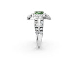 White gold Double Halo Fancy Green Princess Cut Diamond Split Shank Prong Setting Ring_2