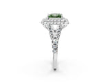 White gold Double Halo Fancy Green Princess  Cut Pave Split Shank Prong Set Ring_17