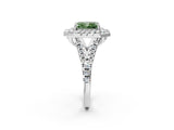 White gold Double Halo Fancy Green Radiant  Cut Pave Split Shank Prong Set Ring_17