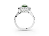 White gold Double Halo Fancy Green Radiant  Cut Pave Split Shank Prong Set Ring_18