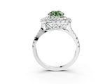White gold Double Halo Fancy Green Round  Cut Pave Split Shank Prong Set Ring_18
